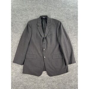 Vintage Brooks Brothers Suit Jacket 42R Gray Wool Solid Designer 346 Stretch USA
